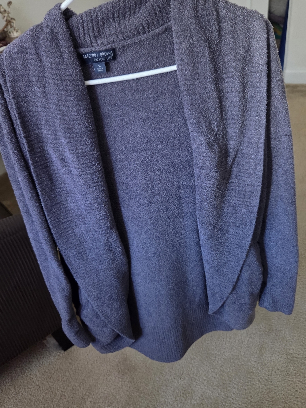Barefoot Dreams Cozylite Purple Grey Cardigan